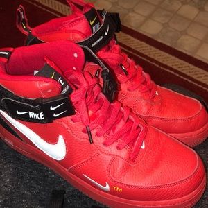 Red high tops Air forces